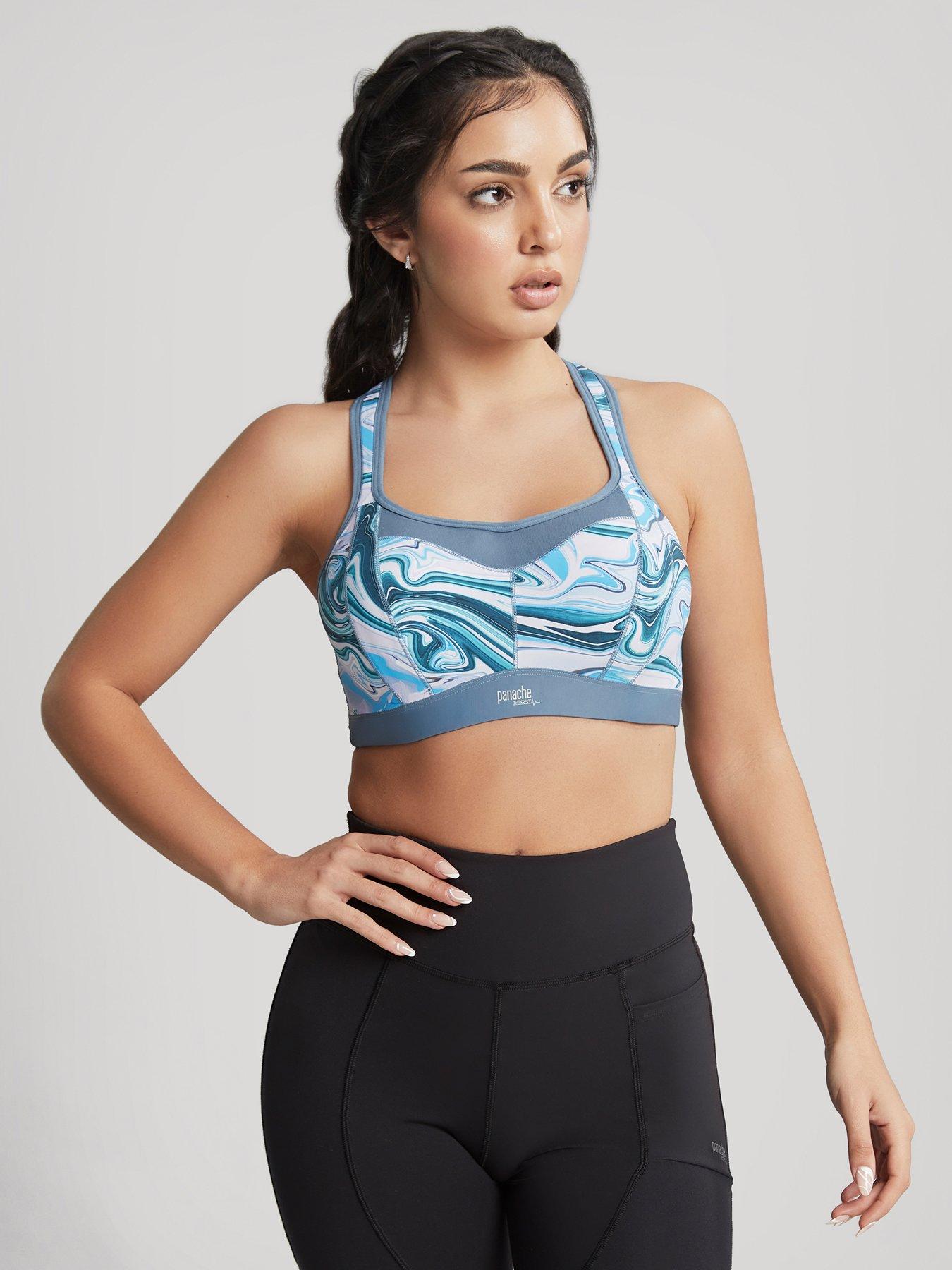 Simply Be Active sports bra in khaki marble print