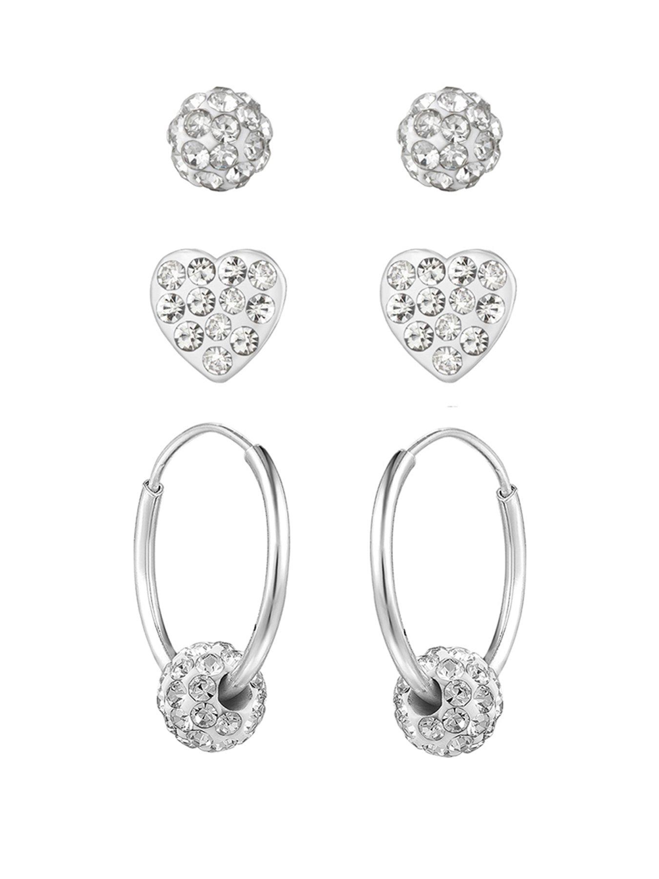 the-love-collection-sterling-silver-crystal-3-pack-4mm-glitterball-studs-6mm-heart-studs-amp-14mm-hoops-with-slider