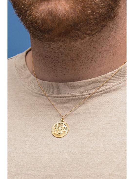 stillFront image of the-love-silver-collection-18ct-gold-plated-sterling-silver-st-christopher-pendant-20-adjustable-curb-chain