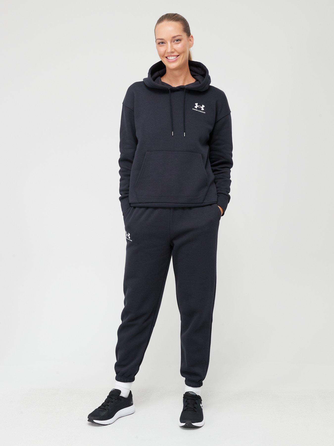 UNDER ARMOUR Essential Fleece Joggers - Black/White