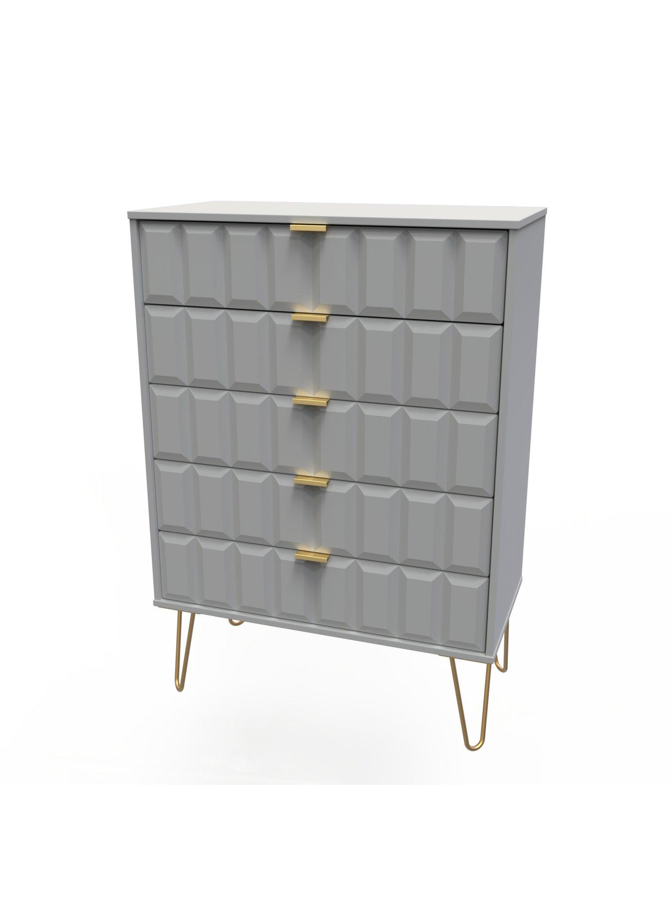 Image 5 of 8 of SWIFT Cube 4&nbsp;Piece Ready Assembled Package - 2 Door Wardrobe,&nbsp;5 Drawer Chest and 2 Bedside Chests&nbsp;- FSC&reg; Certified