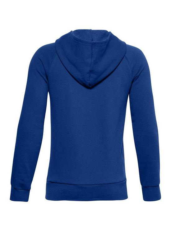 back image of under-armour-rival-fleece-hoodie-older-boys-bluewhite