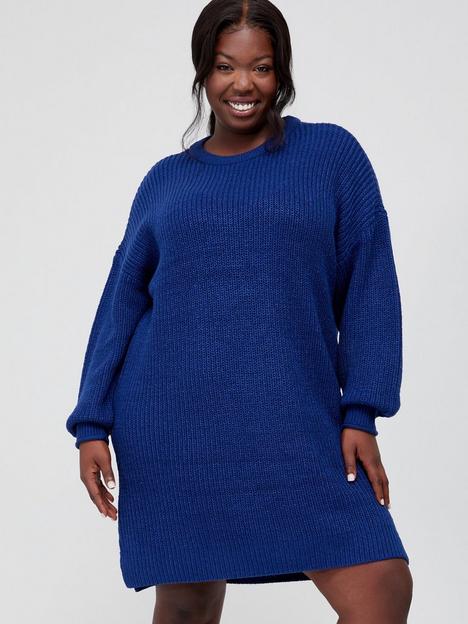 vero-moda-curve-knitted-dress-blue
