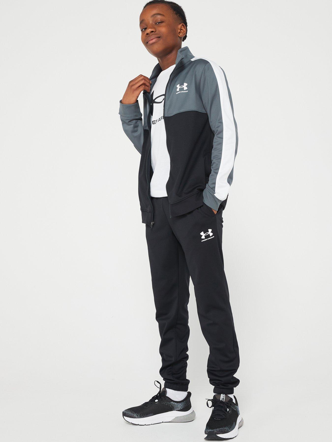 UNDER ARMOUR Colour Block Knit Tracksuit Older Boys Black/Light