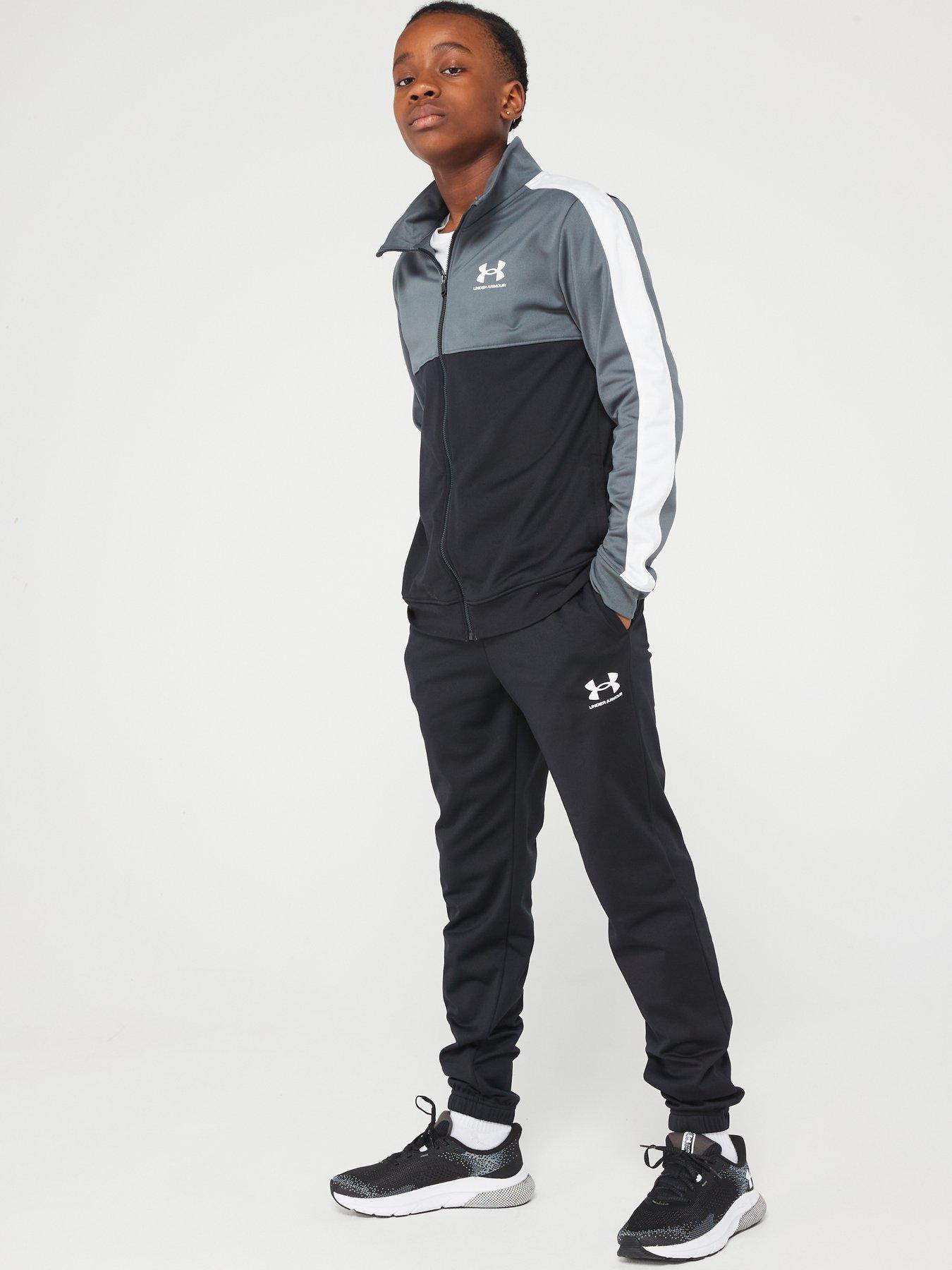 Image 3 of 5 of UNDER ARMOUR Colour Block Knit Tracksuit Older Boys&nbsp;-&nbsp;Black/Light Grey