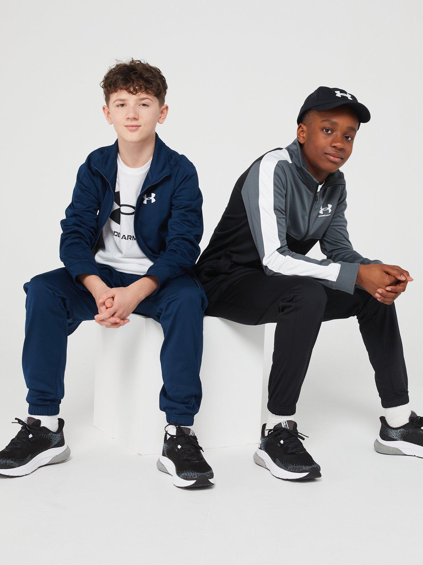 Image 5 of 5 of UNDER ARMOUR Colour Block Knit Tracksuit Older Boys&nbsp;-&nbsp;Black/Light Grey