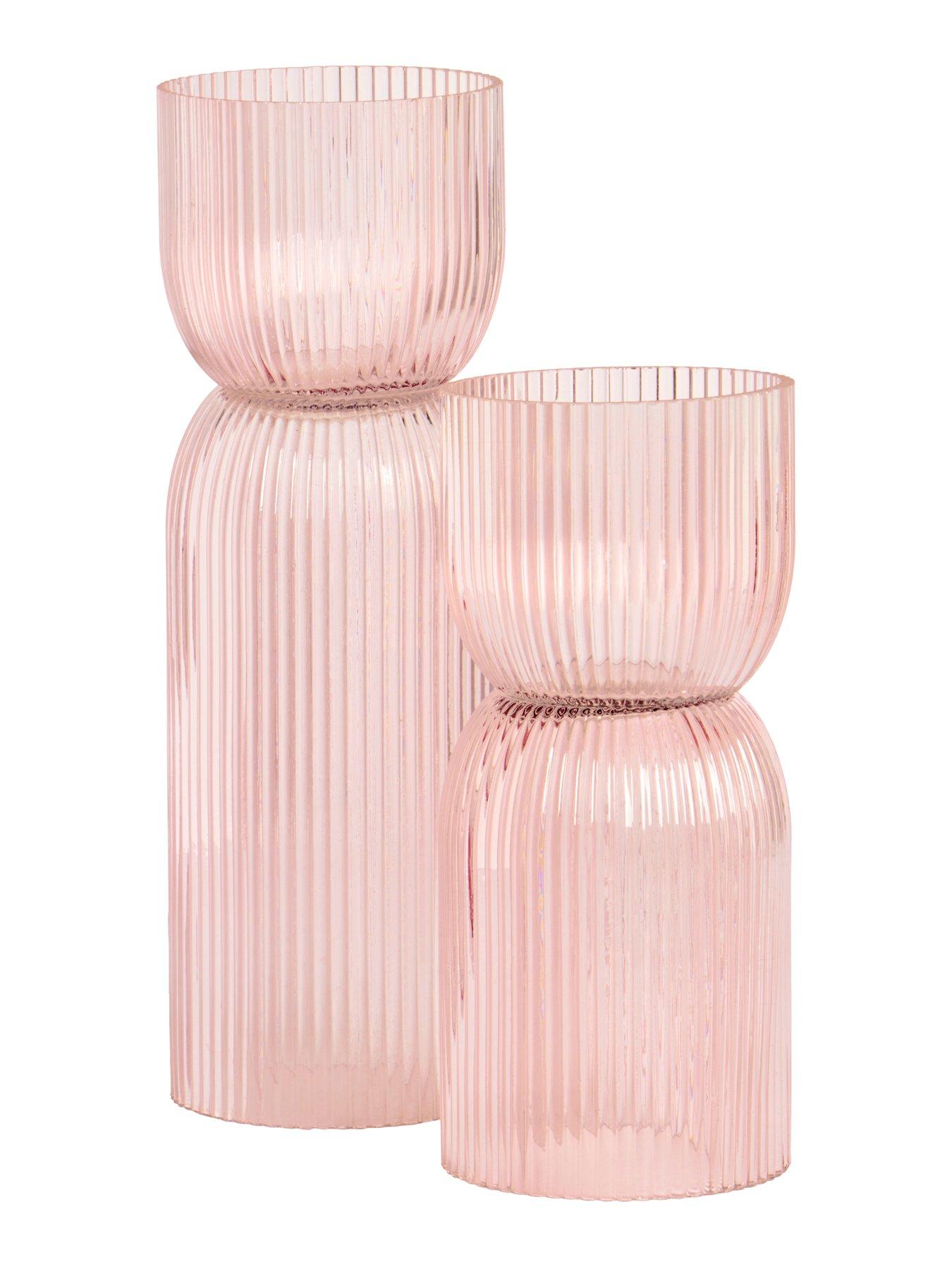  image of chapter-b-ribbed-glass-dual-vase-and-candle-holder-small
