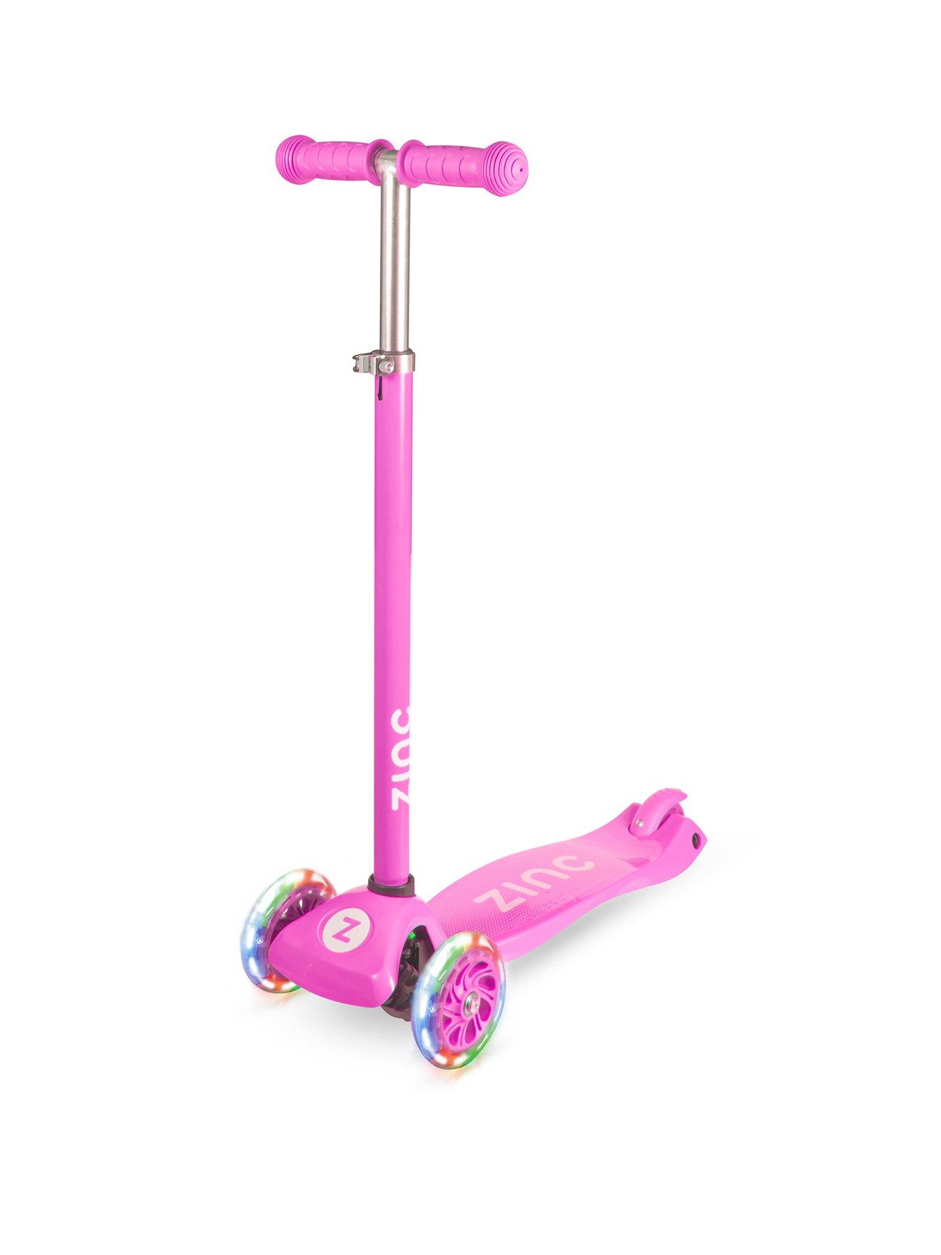 Image 1 of 7 of Zinc Three Wheeled Light Up Star Scooter - Pink