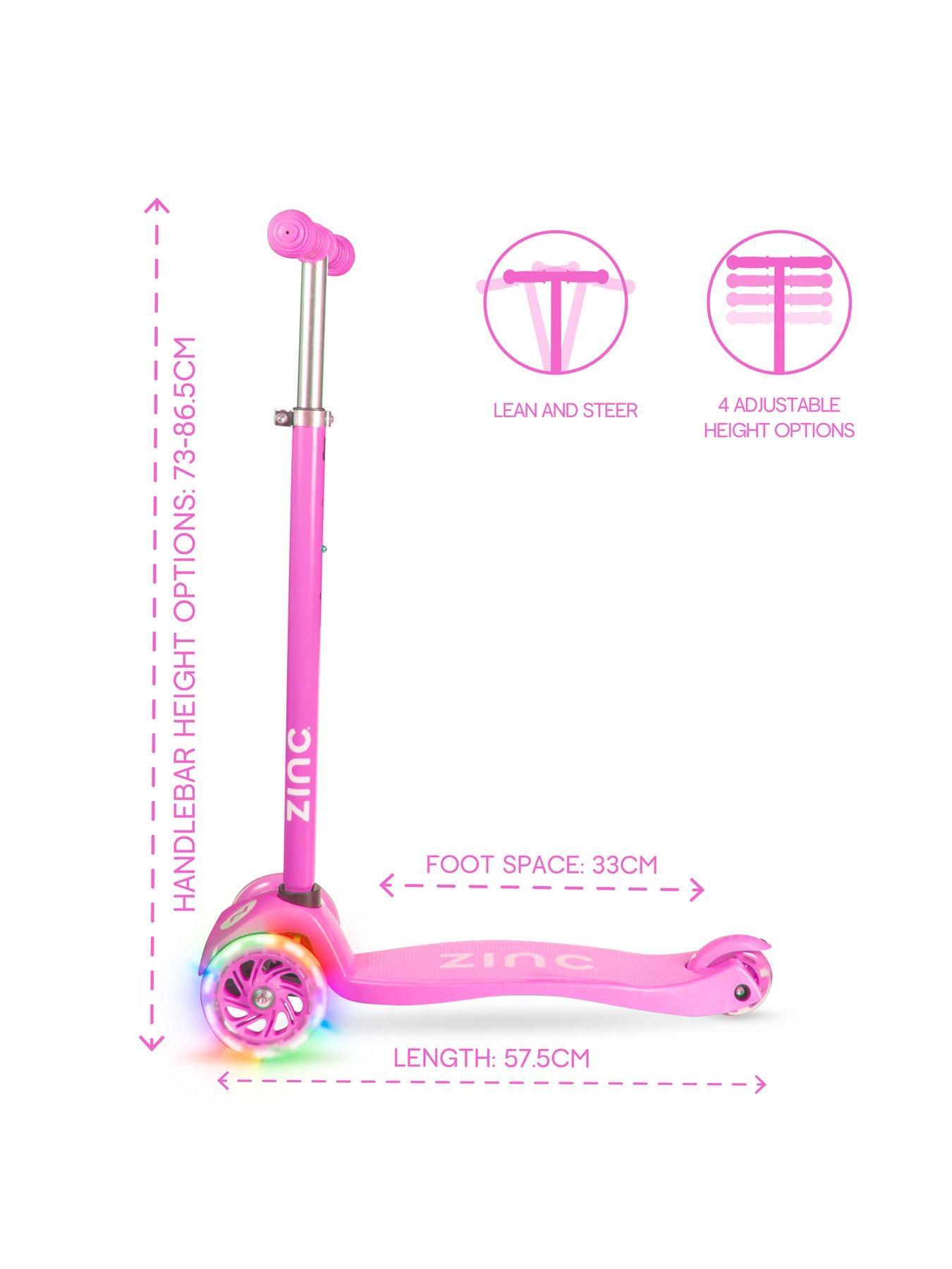 Image 3 of 7 of Zinc Three Wheeled Light Up Star Scooter - Pink