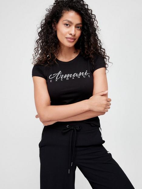 armani-exchange-script-logo-t-shirt-black