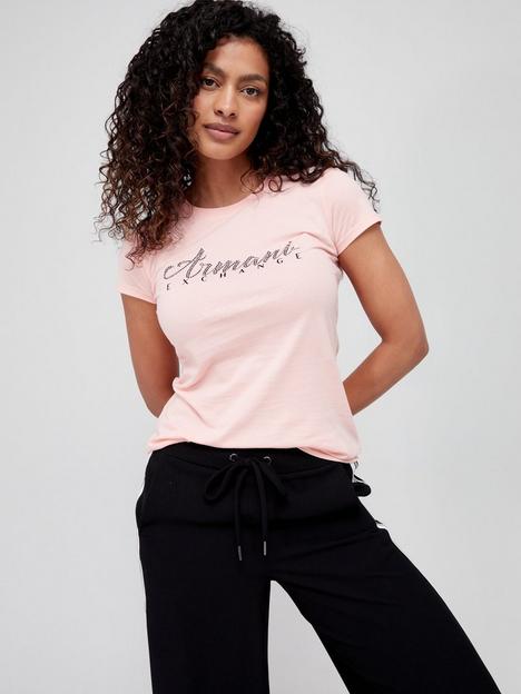 armani-exchange-script-logo-t-shirt-pink