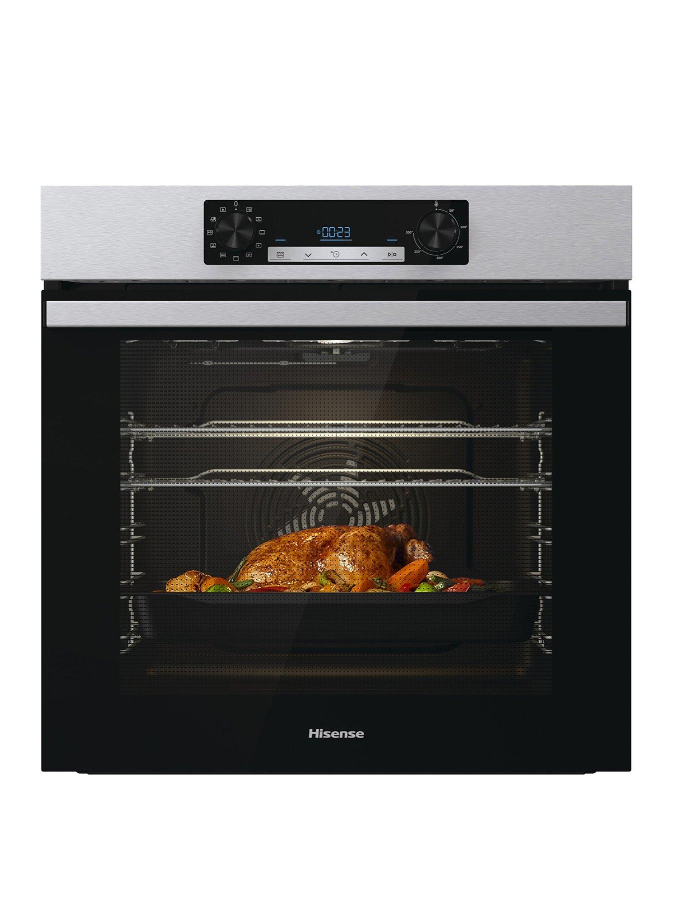 Hisense BI62212AXUK, Single Oven, 77L with Steam Clean Function - Stainless Steel