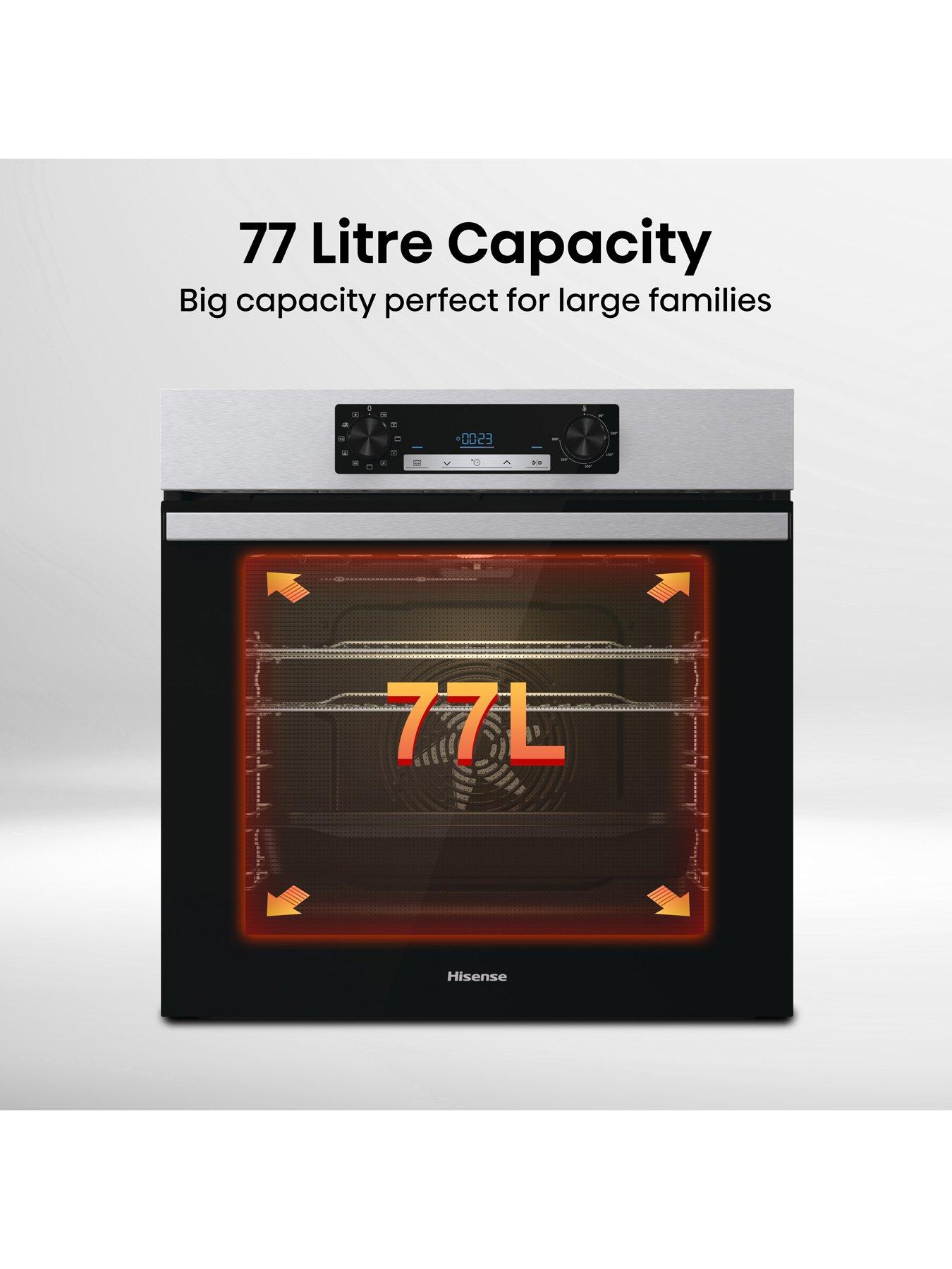  image of hisense-bi62212axuk-single-oven-77l-with-steam-clean-functionnbsp--stainless-steel