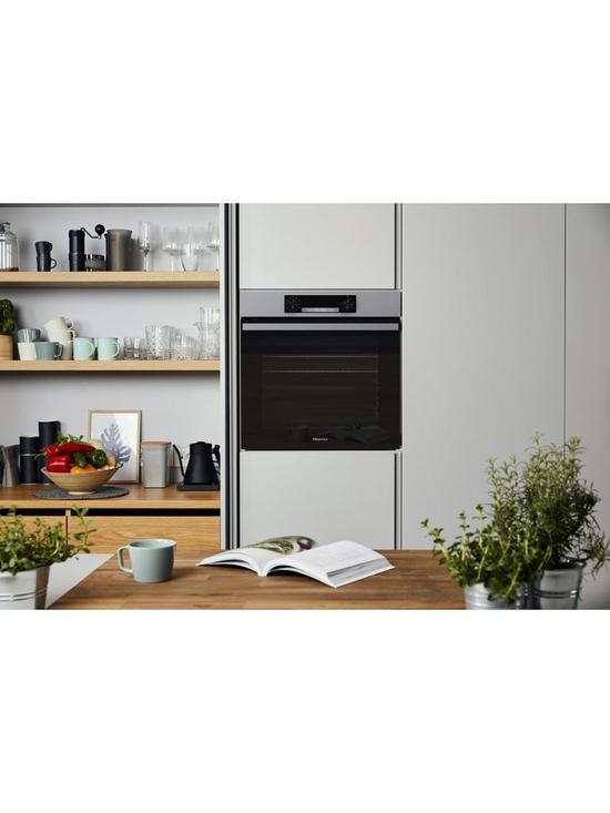 stillFront image of hisense-bi62211cxnbsp77-litre-electricnbspsingle-oven-with-catalytic-linersnbsp--stainless-steel