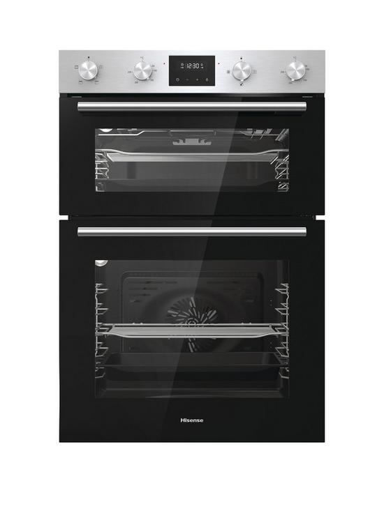 front image of hisense-bid95211xuk-built-in-double-oven-stainless-steel