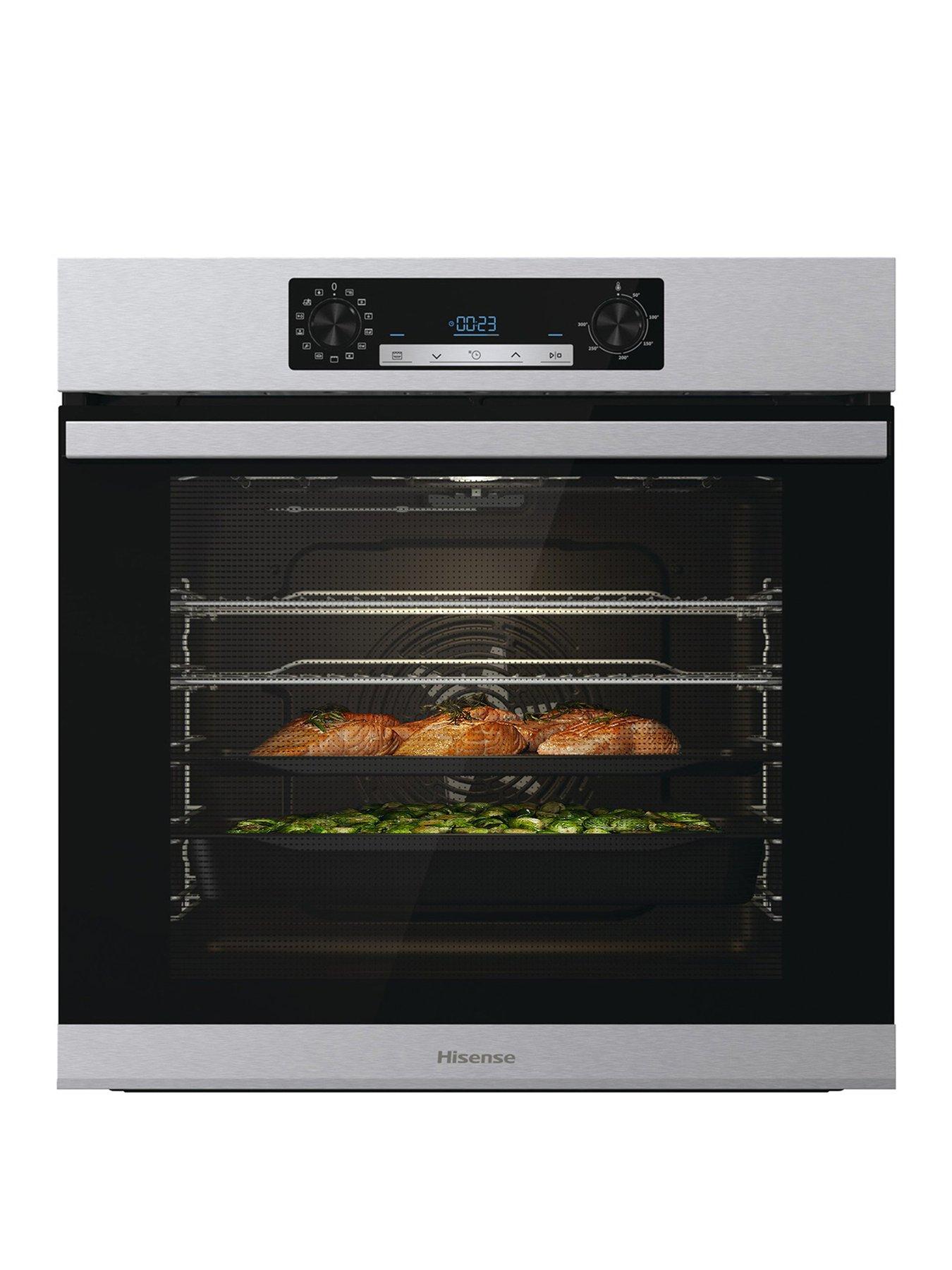 hisense-bsa65222axuk-77-litrenbspsingle-electricnbspoven-with-steam-bake-functionnbsp--stainless-steel