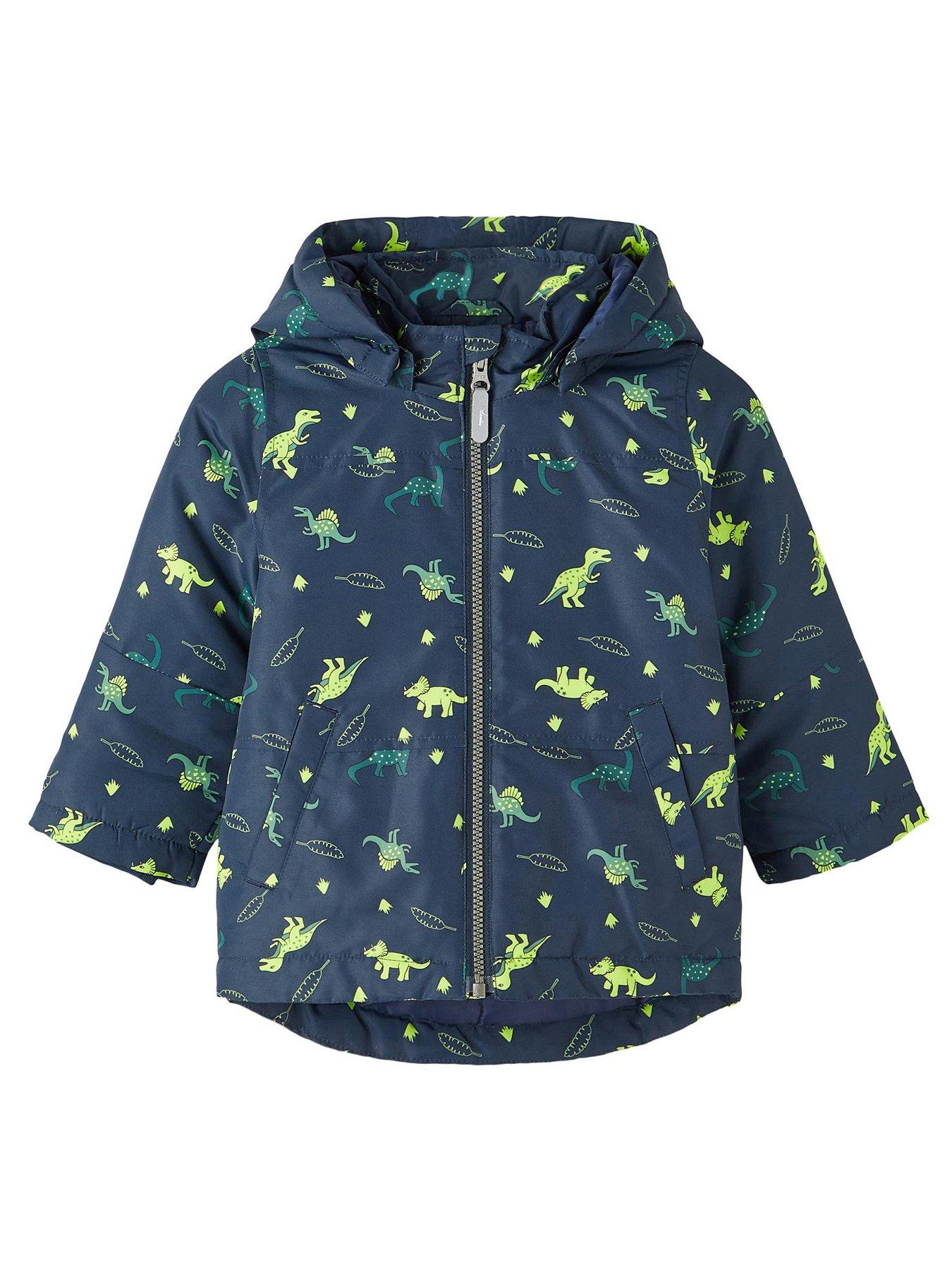 front image of name-it-mini-boys-dino-jacket-dark-sapphire