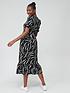  image of v-by-very-puff-sleeve-tiered-midi-dress-mono