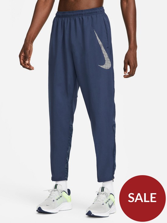 front image of nike-run-division-challenger-woven-pant-navysilvernbsp