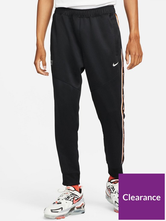 front image of nike-nswnbspnbsprepeat-poly-knit-double-crest-zip-jogger-blacknbsp