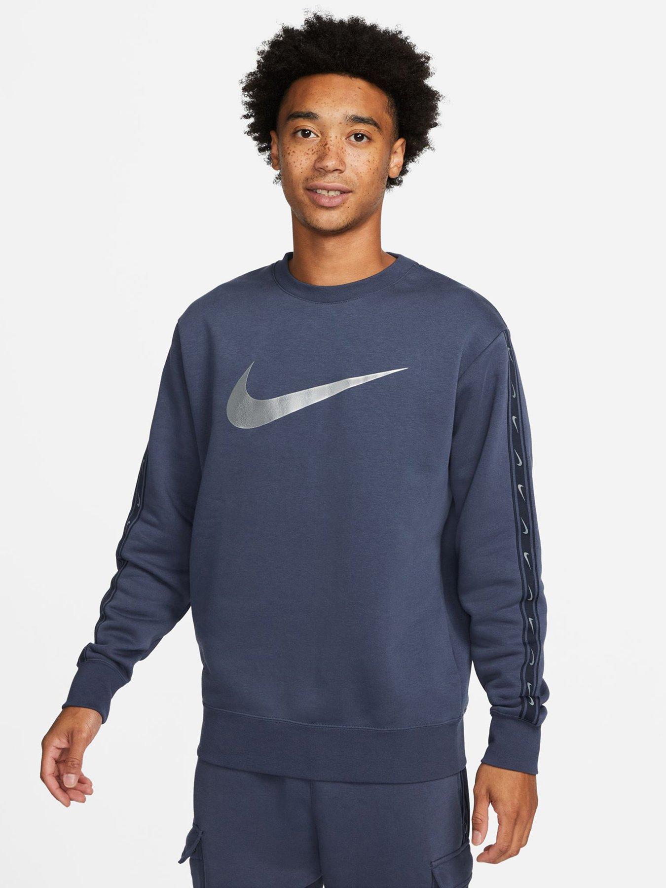 front image of nike-nswnbsprepeat-swoosh-fleece-crew-sweat-bluegreynbsp