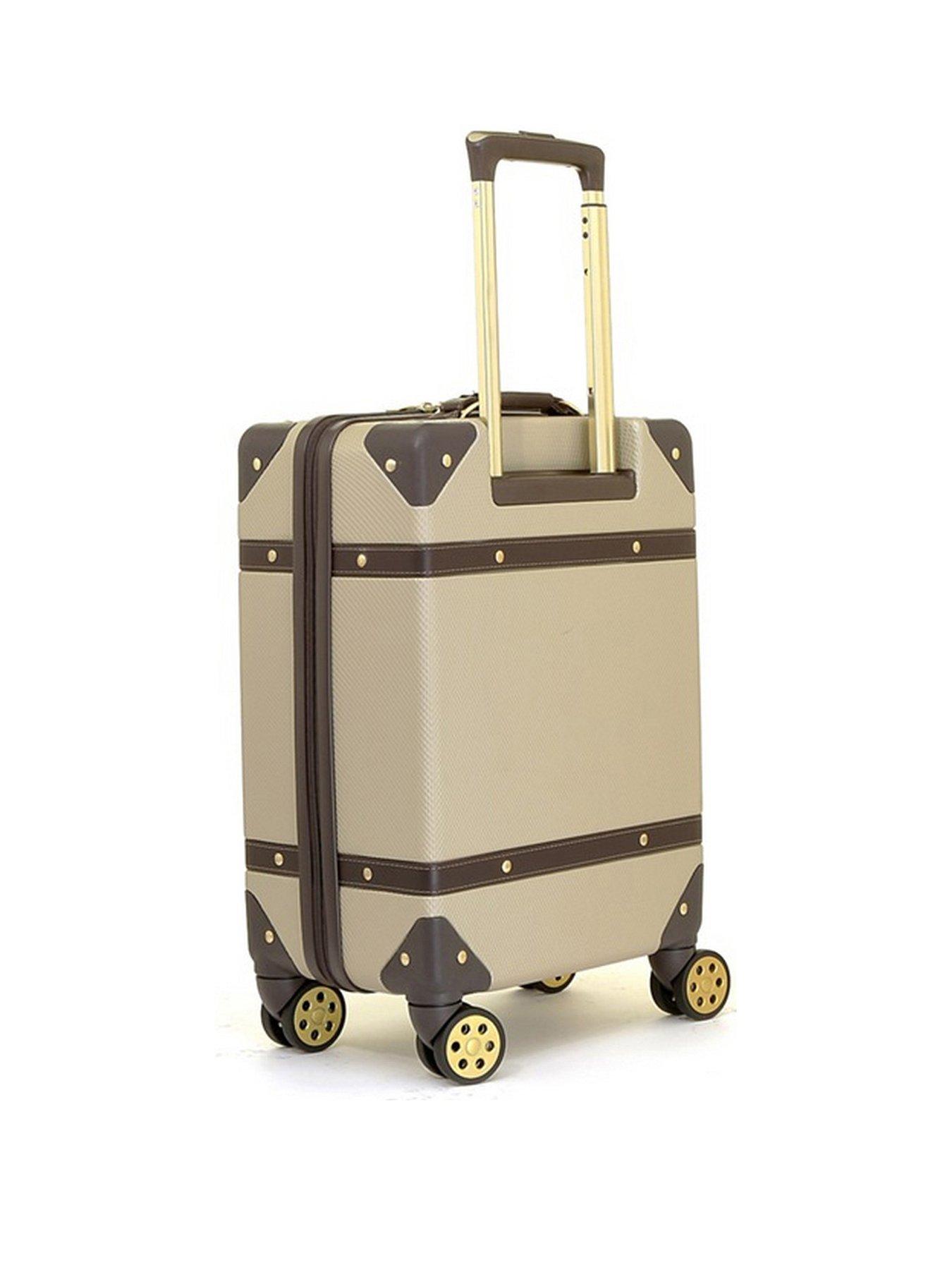 Rock Luggage Vintage Wheel Retro Style Hardshell Cabin Suitcase
