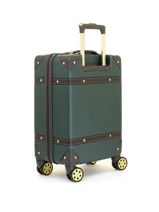 stillFront image of rock-luggage-vintage-8-wheel-retro-style-hardshell-cabin-suitcase-emerald-green