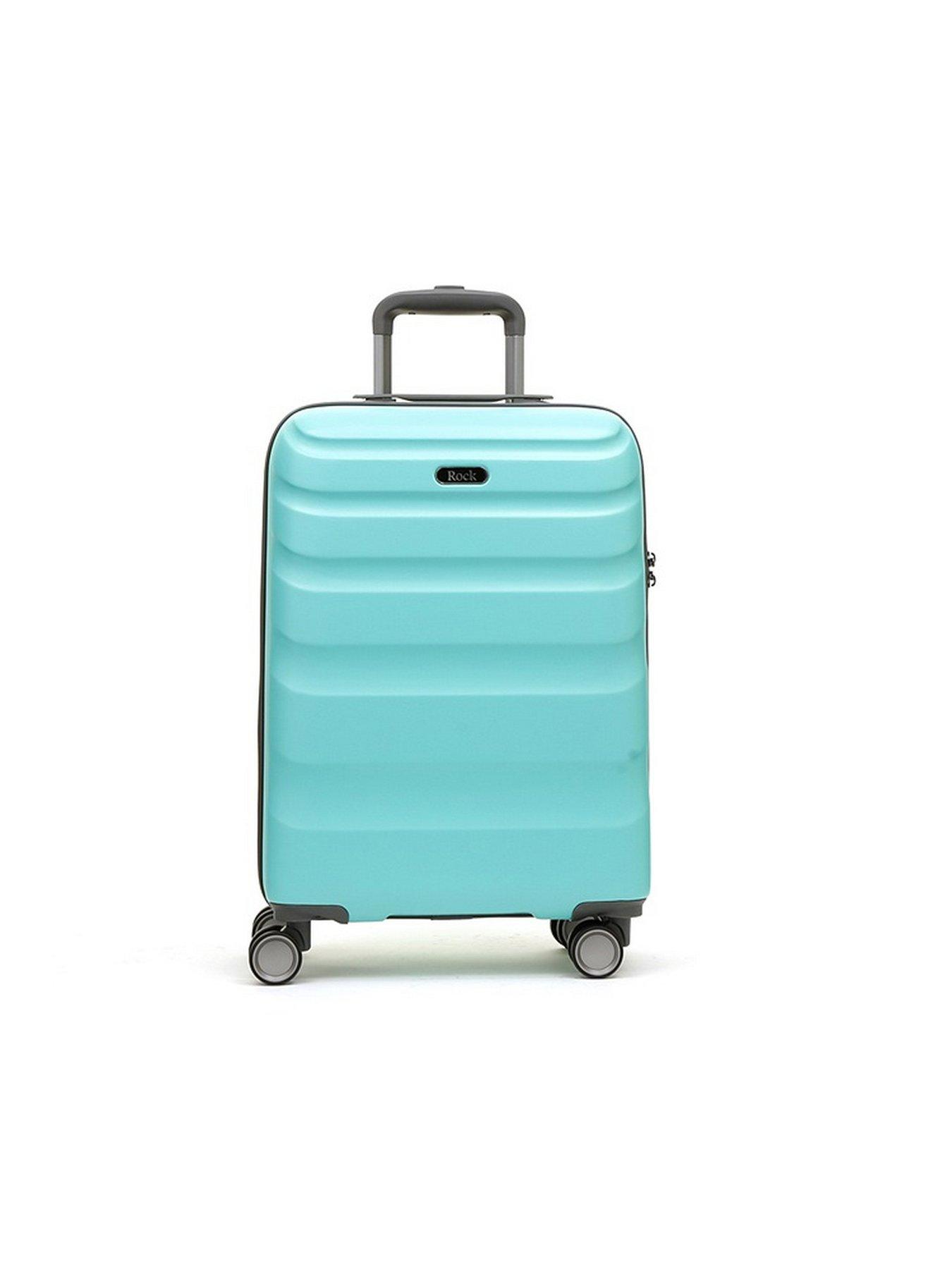  image of rock-luggage-bali-8-wheel-hardshell-cabin-suitcase-turquoise
