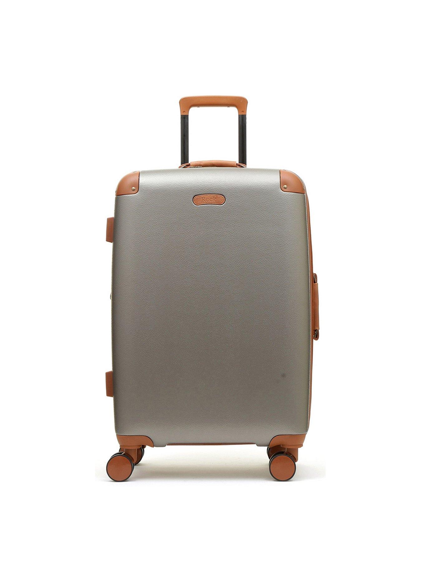 Rock Luggage Carnaby 8 Wheel Hardshell Medium Suitcase Platinum