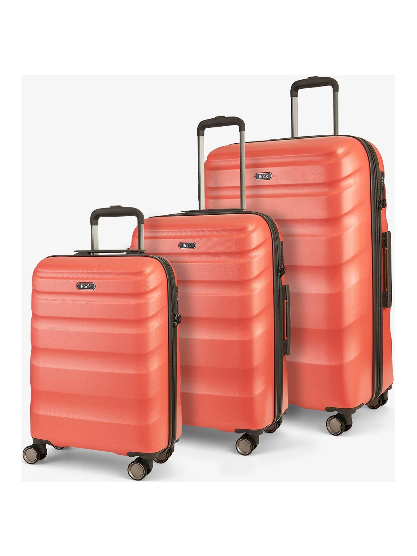  image of rock-luggage-bali-3-piece-set-hardshell-8-wheel-spinner--coral