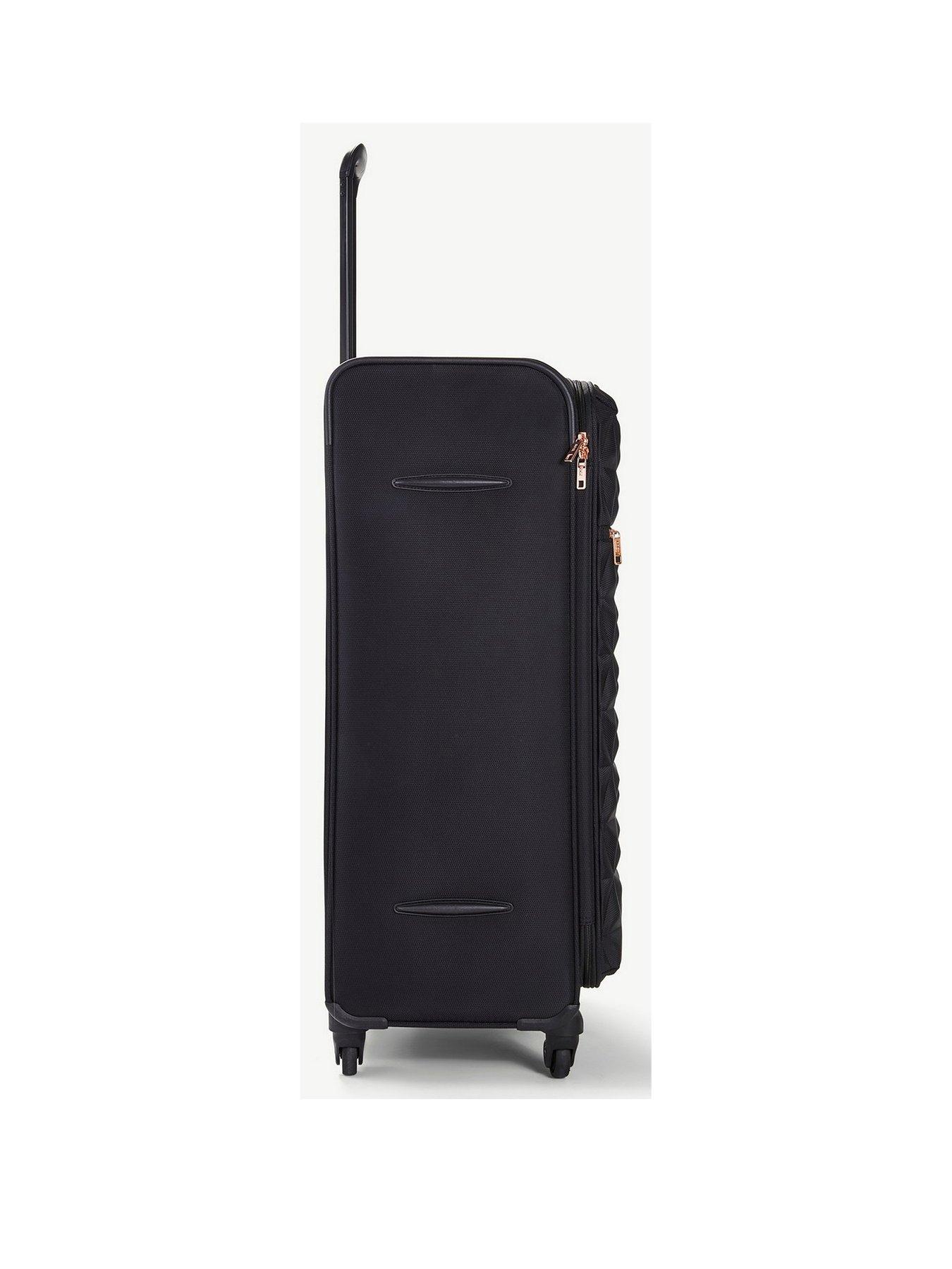 Rock Luggage Jewel 4 Wheel Soft Medium Suitcase Black