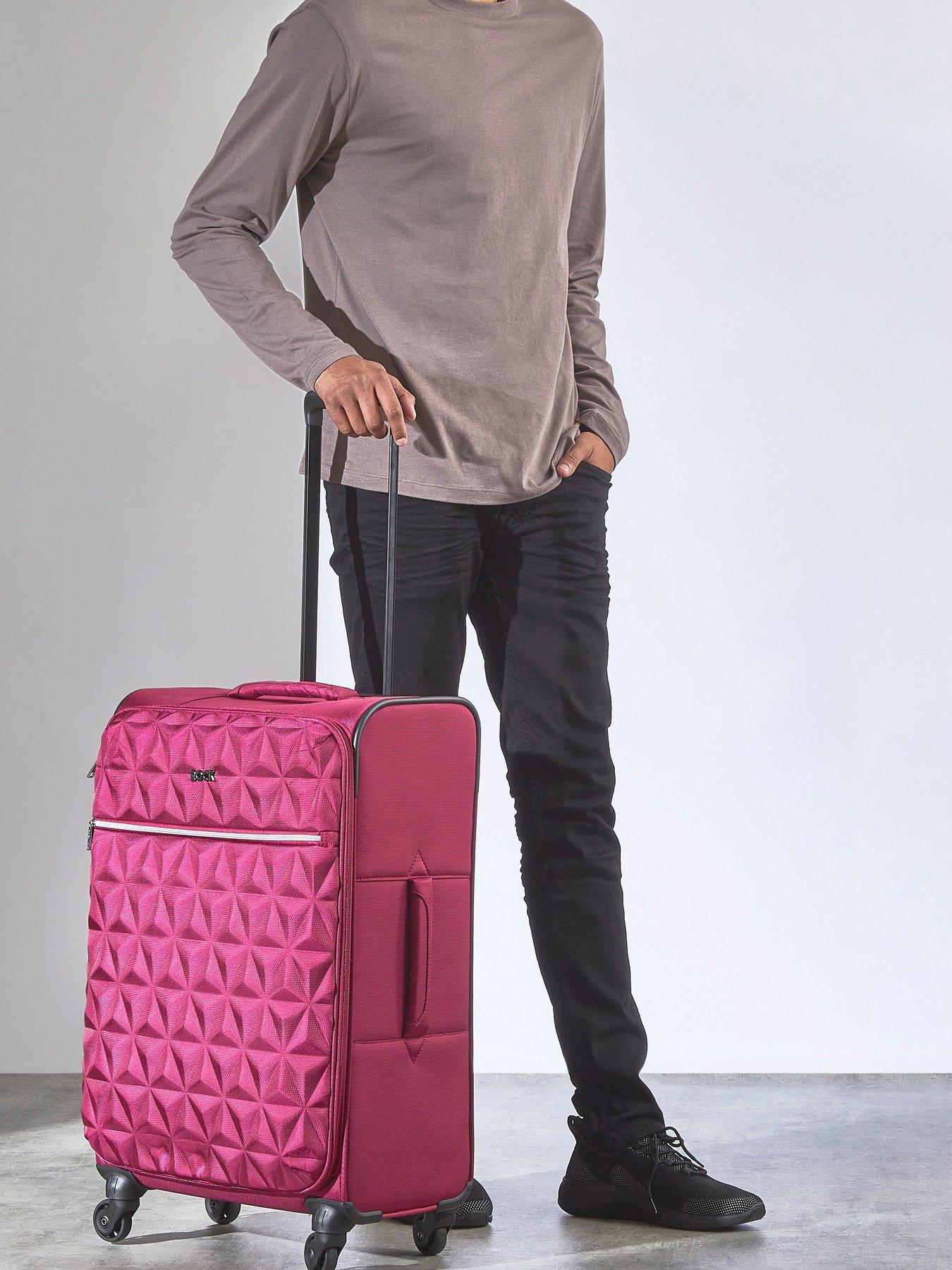 Pink cheap soft suitcase