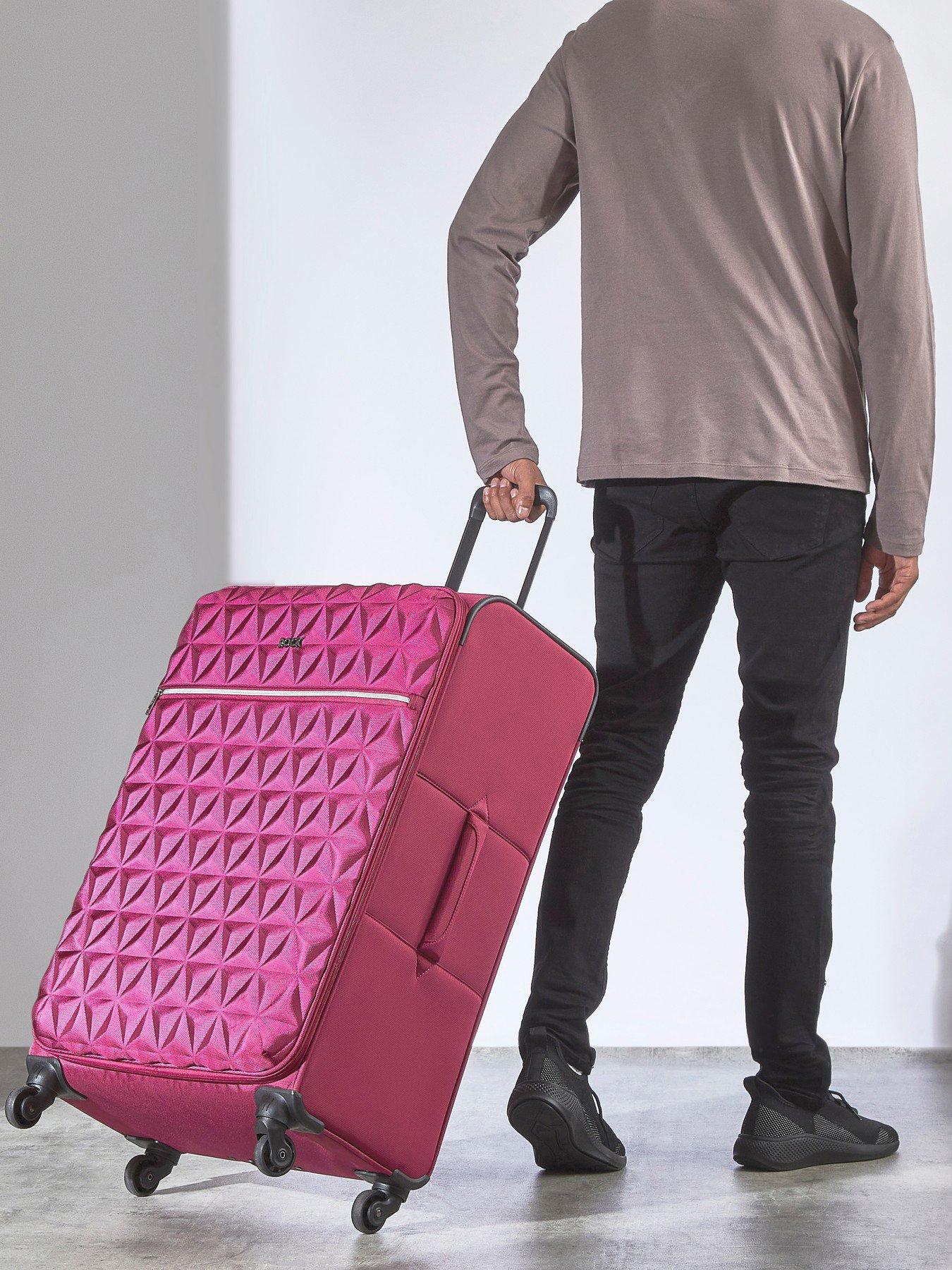 Pink 3 piece luggage set online