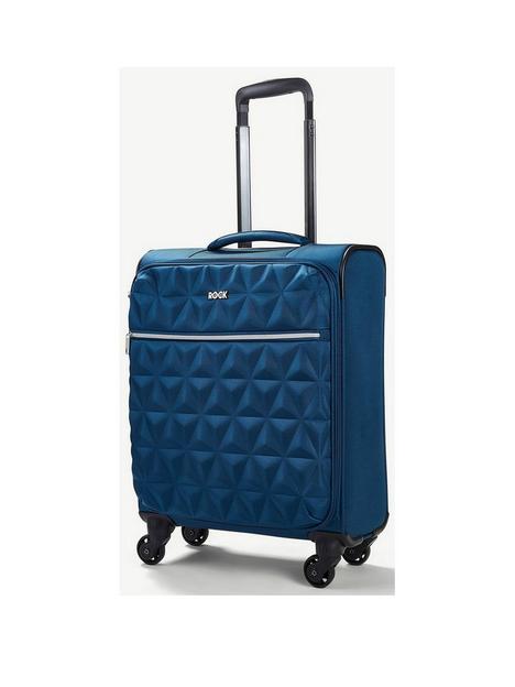rock-luggage-jewel-4-wheel-soft-cabin-suitcase-blue