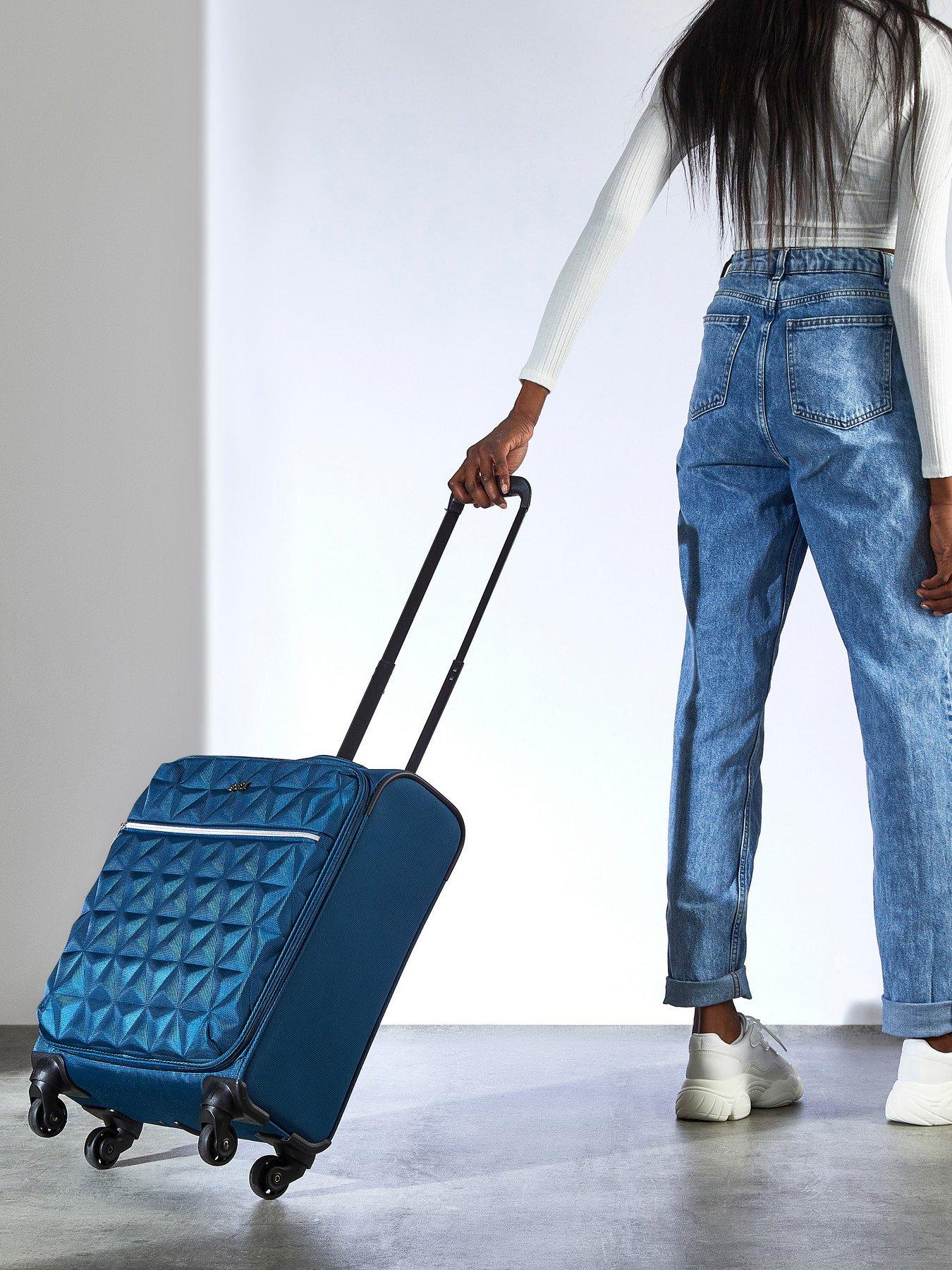  image of rock-luggage-jewel-4-wheel-soft-cabin-suitcase-blue