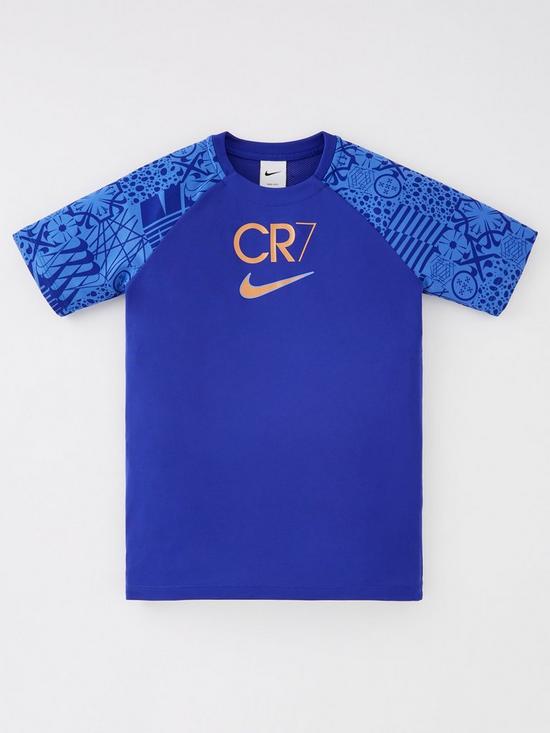 front image of nike-youth-cr7-dry-top-ss-ho22-multi