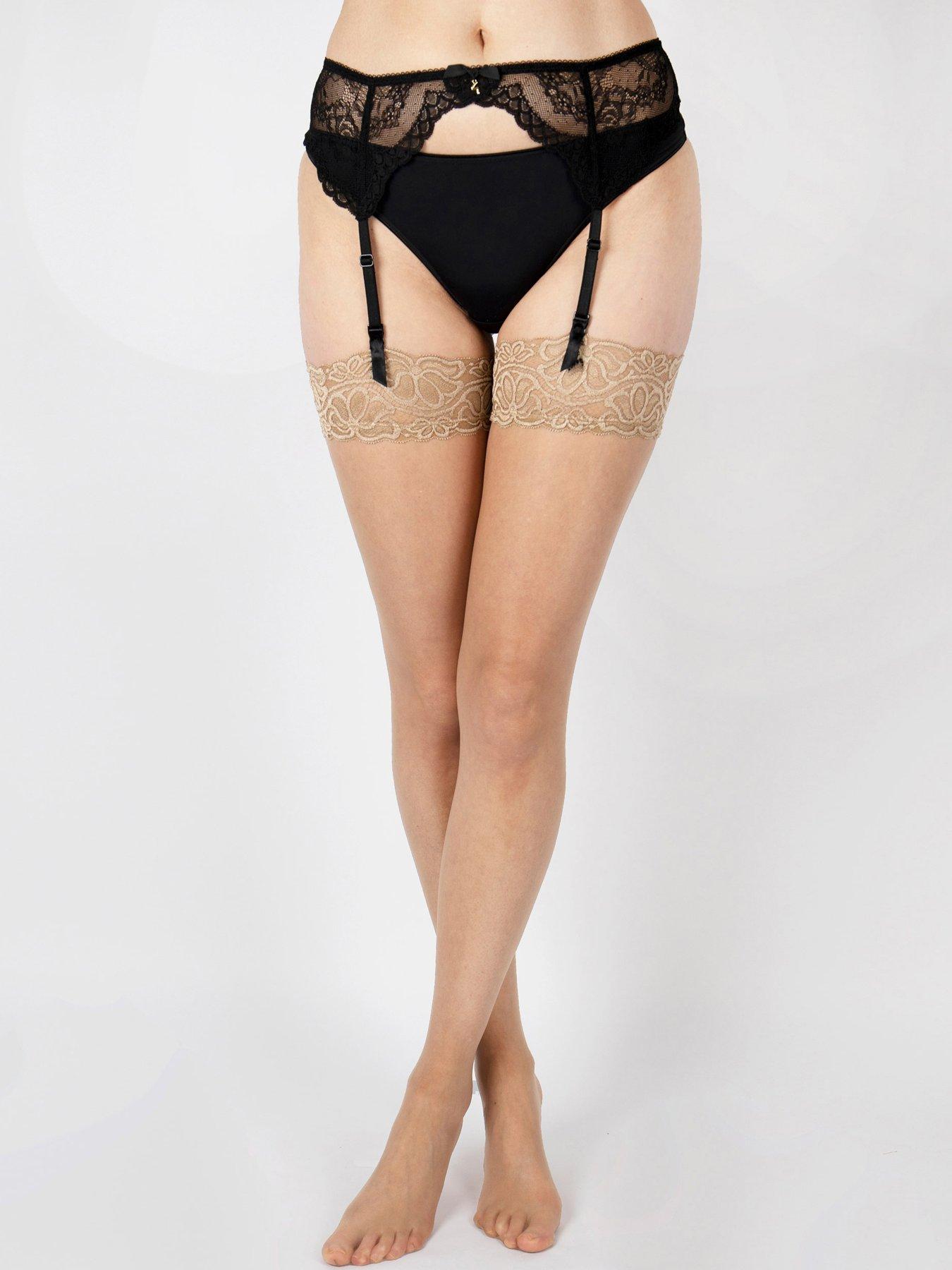 undefined 10d Soft  &  Sheer Luxury Lace Top Stockings - Nude
