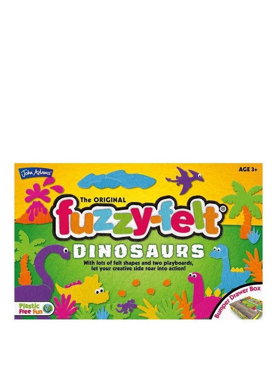 front image of john-adams-fuzzy-felt-drawer-set-dinosaur