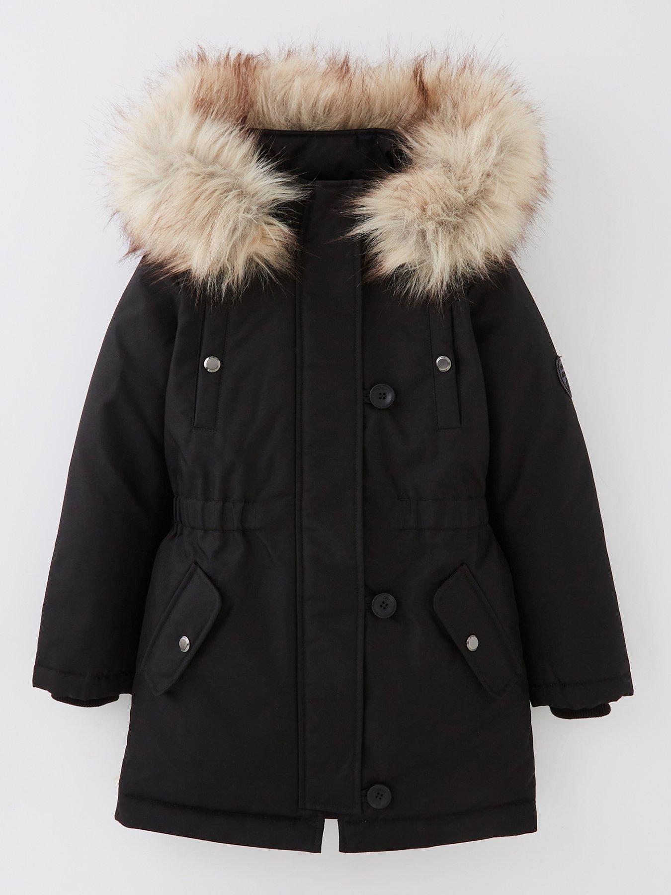 only-kids-girls-faux-fur-hooded-parka-black