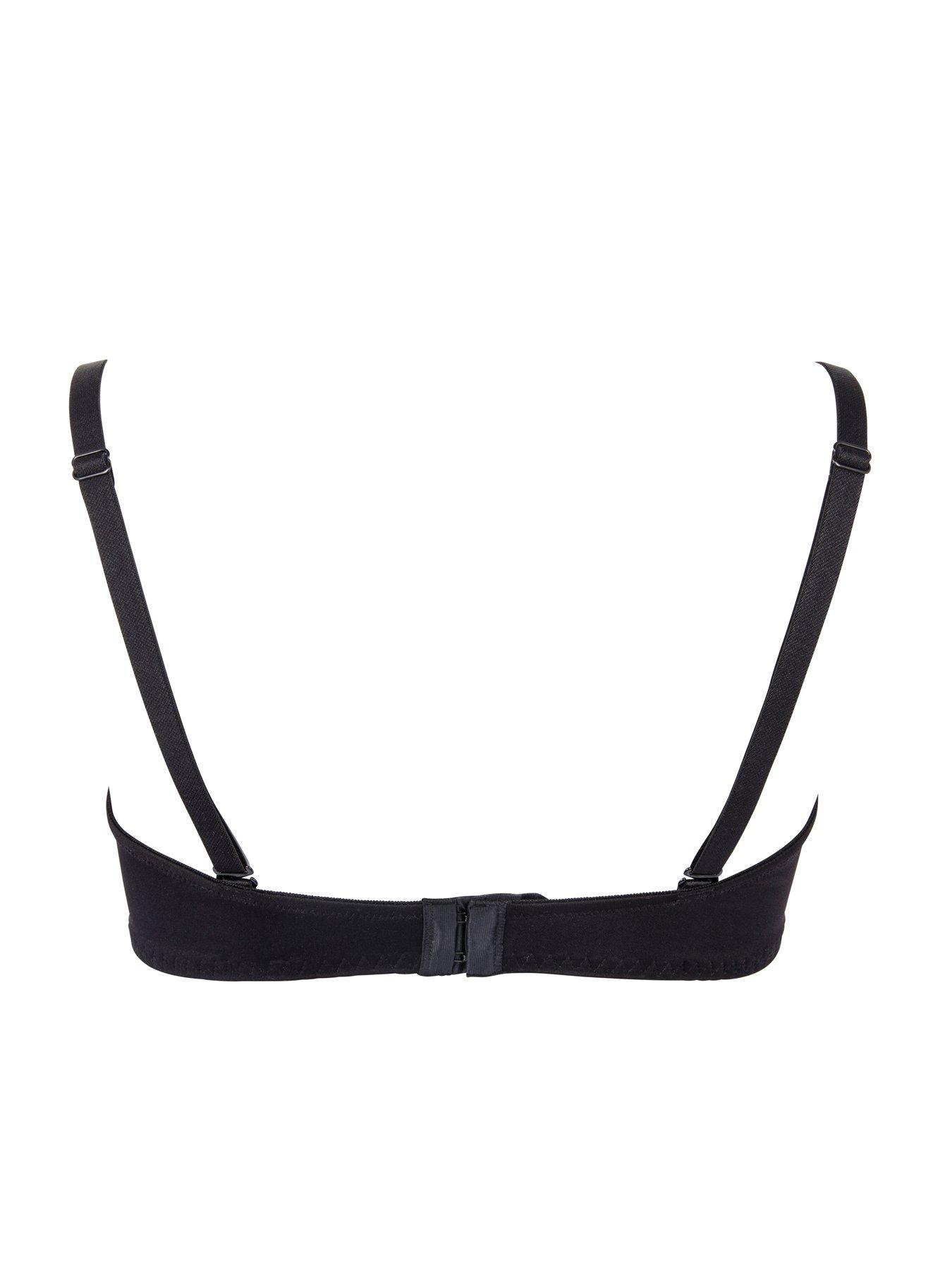  image of pretty-polly-imogen-multiway-push-up-lace-balcony-bra-with-removable-straps-black