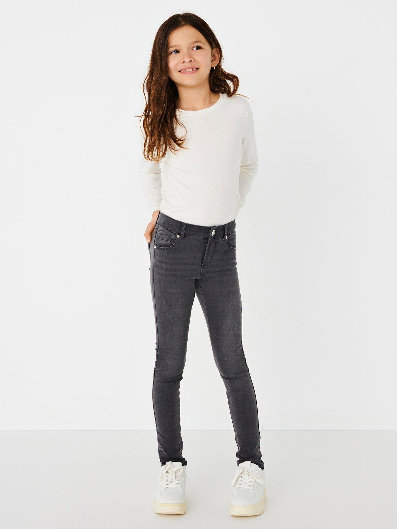 Girls Royal Life Regular 312 Skinny Jeans Dark Grey Denim