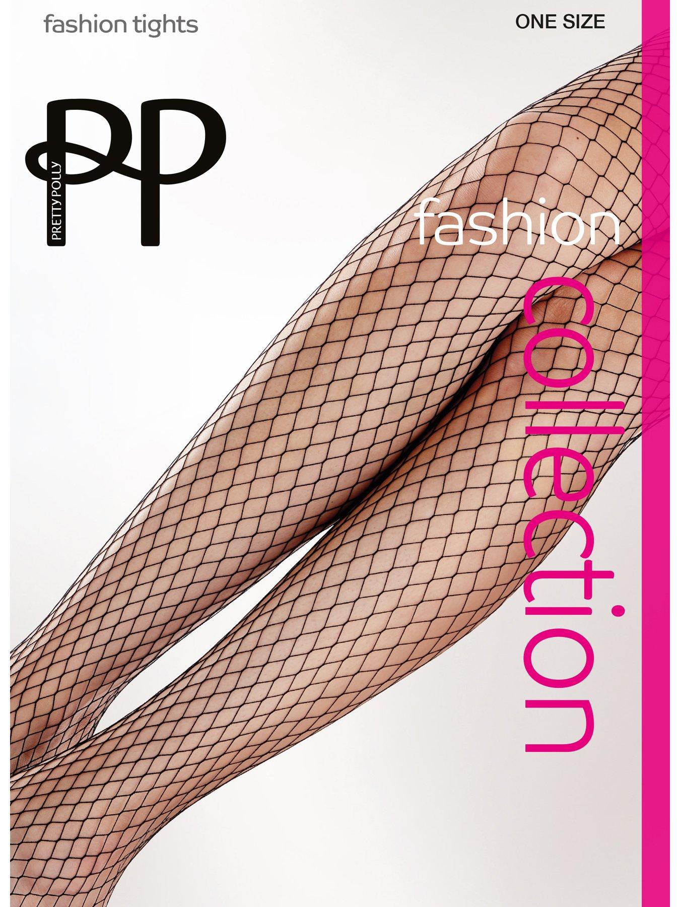 Pretty Polly Floral Footless Tights - Black