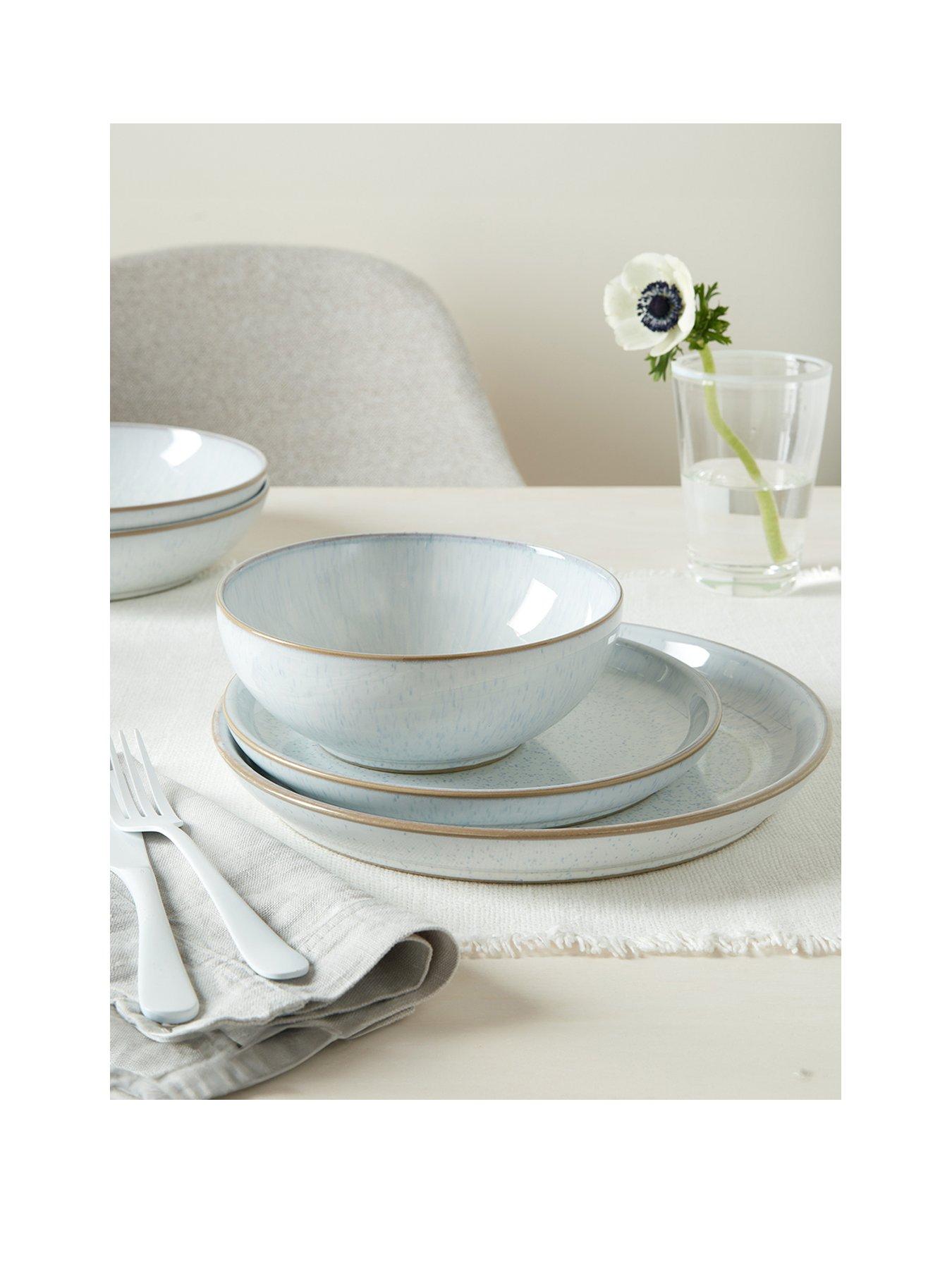 Denby White Speckle 12 Piece Dinner Set littlewoods