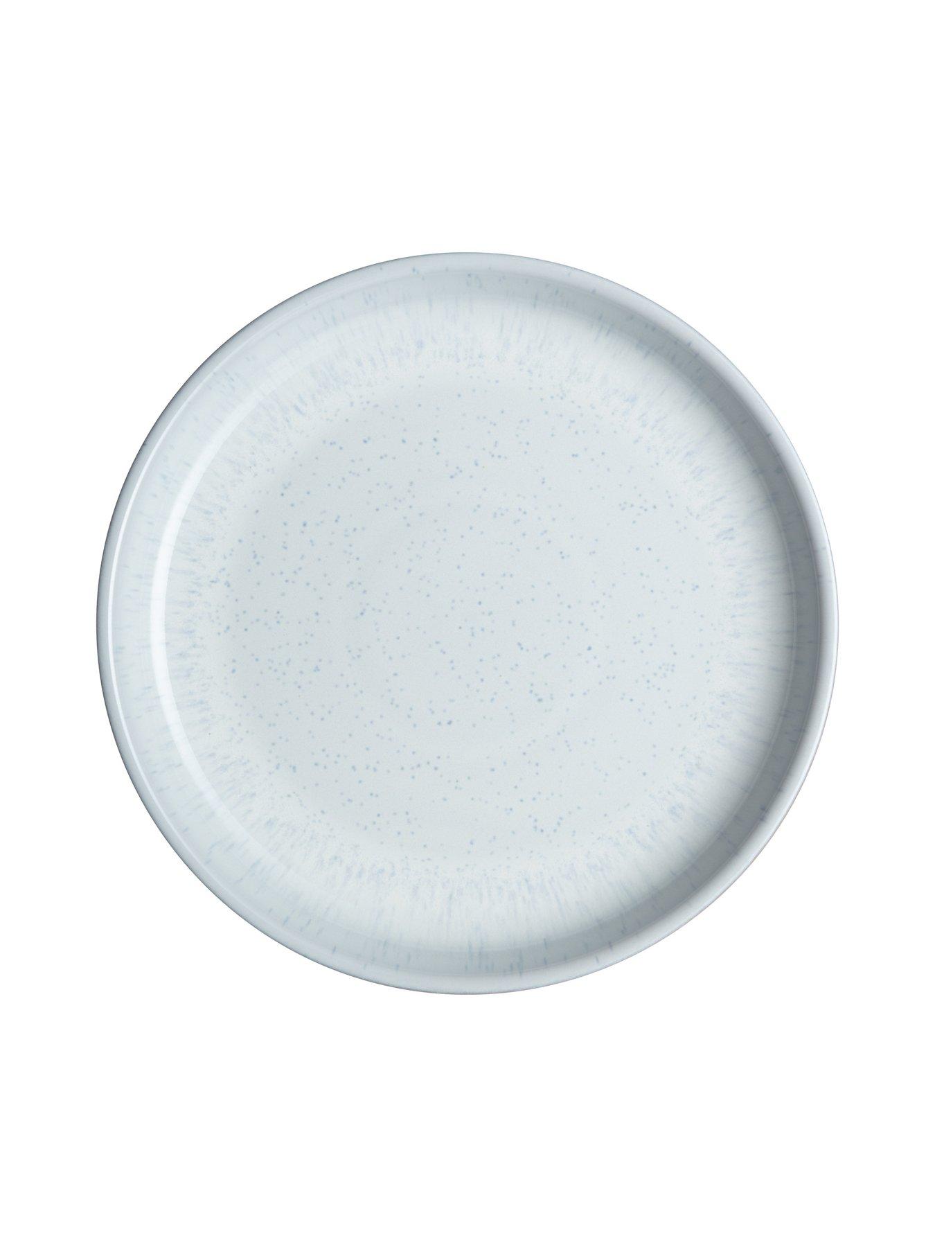  image of denby-white-speckle-set-of-4-coupe-medium-plates