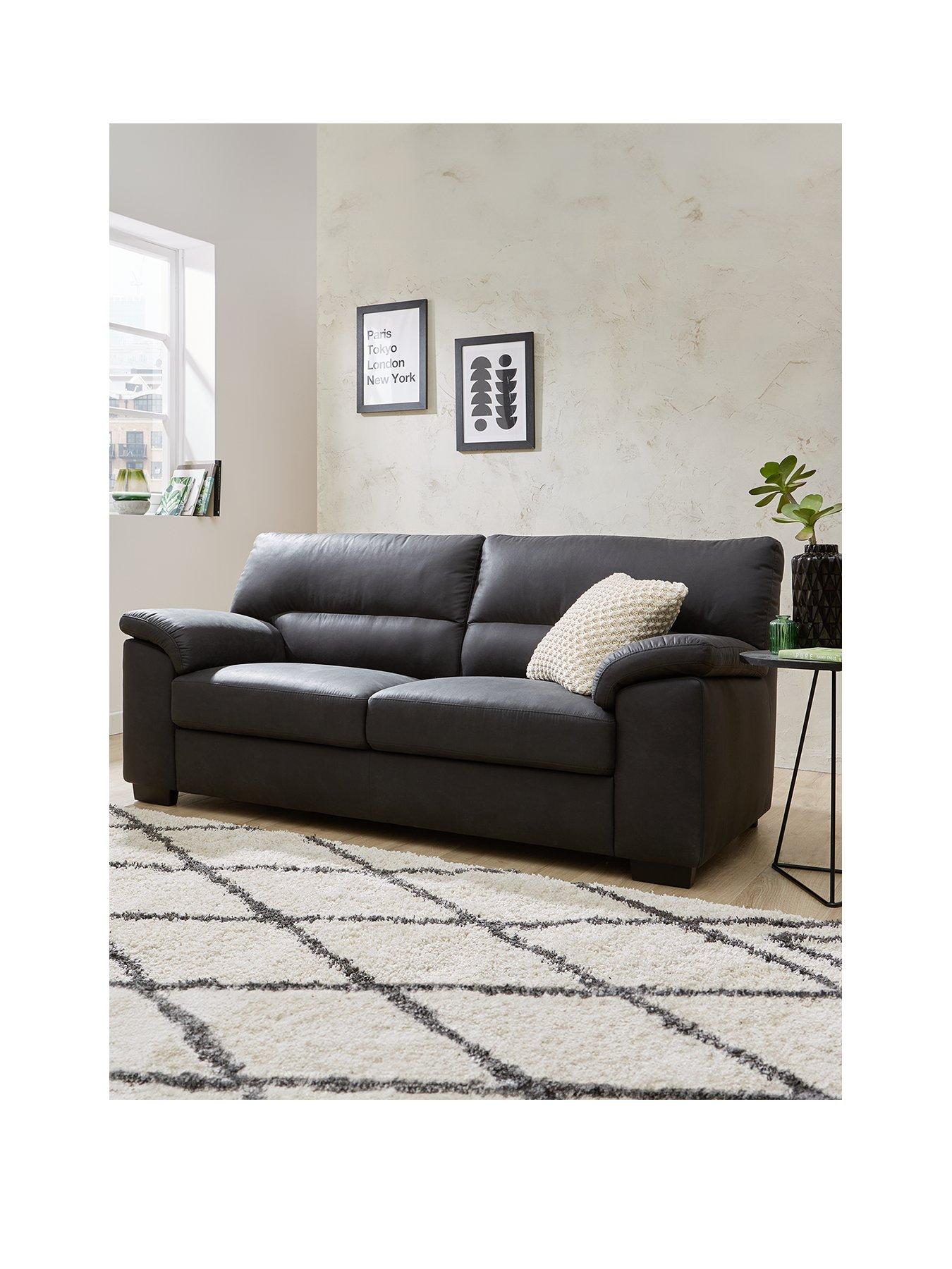  image of very-home-danielle-faux-leathernbsp3-seaternbsp-2-seaternbspsofa-set-black-buy-and-savenbsp--fscreg-certified