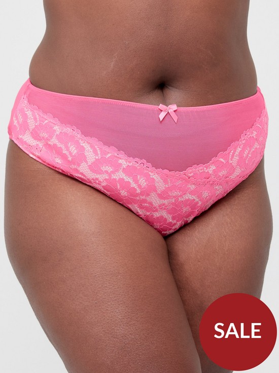 front image of ivory-rose-bold-floral-high-waist-high-leg-pantnbsp--hot-pink