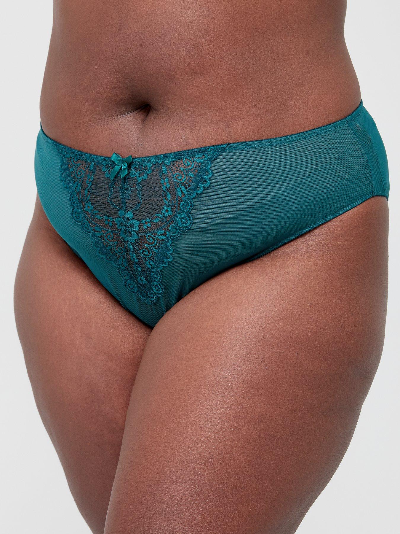 front image of ivory-rose-high-waist-brazilian-brief-emerald-green