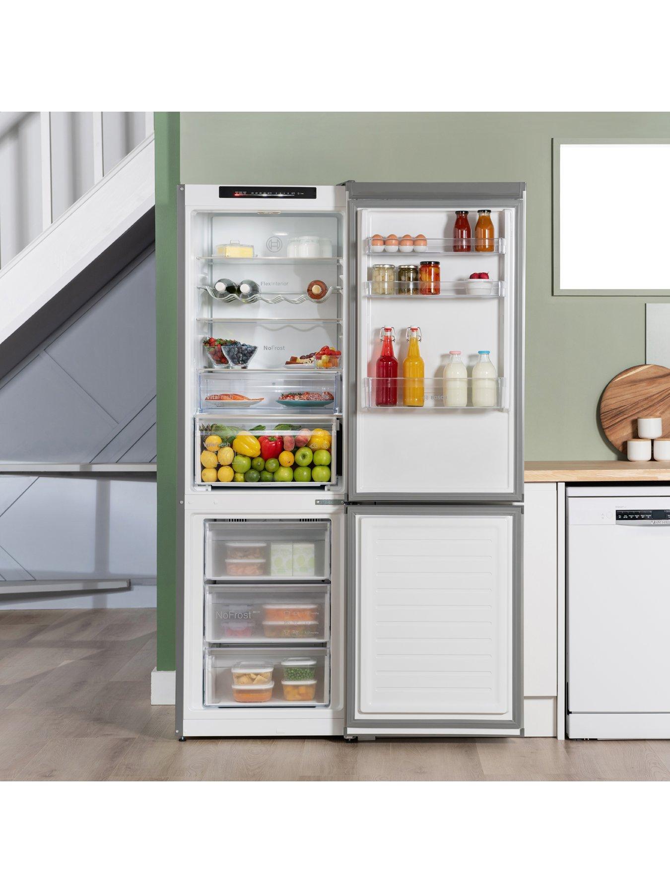  image of bosch-series-4-kgn362ldfg-6040-frost-free-60cm-wide-fridge-freezer-stainless-steel