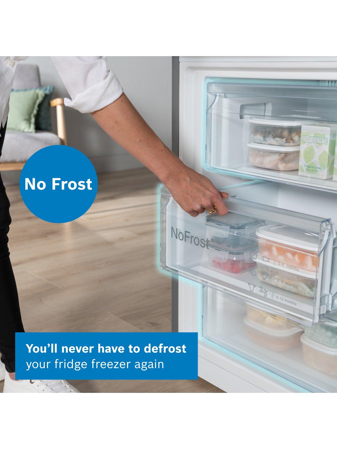  image of bosch-series-4-kgn362ldfg-6040-frost-free-60cm-wide-fridge-freezer-stainless-steel