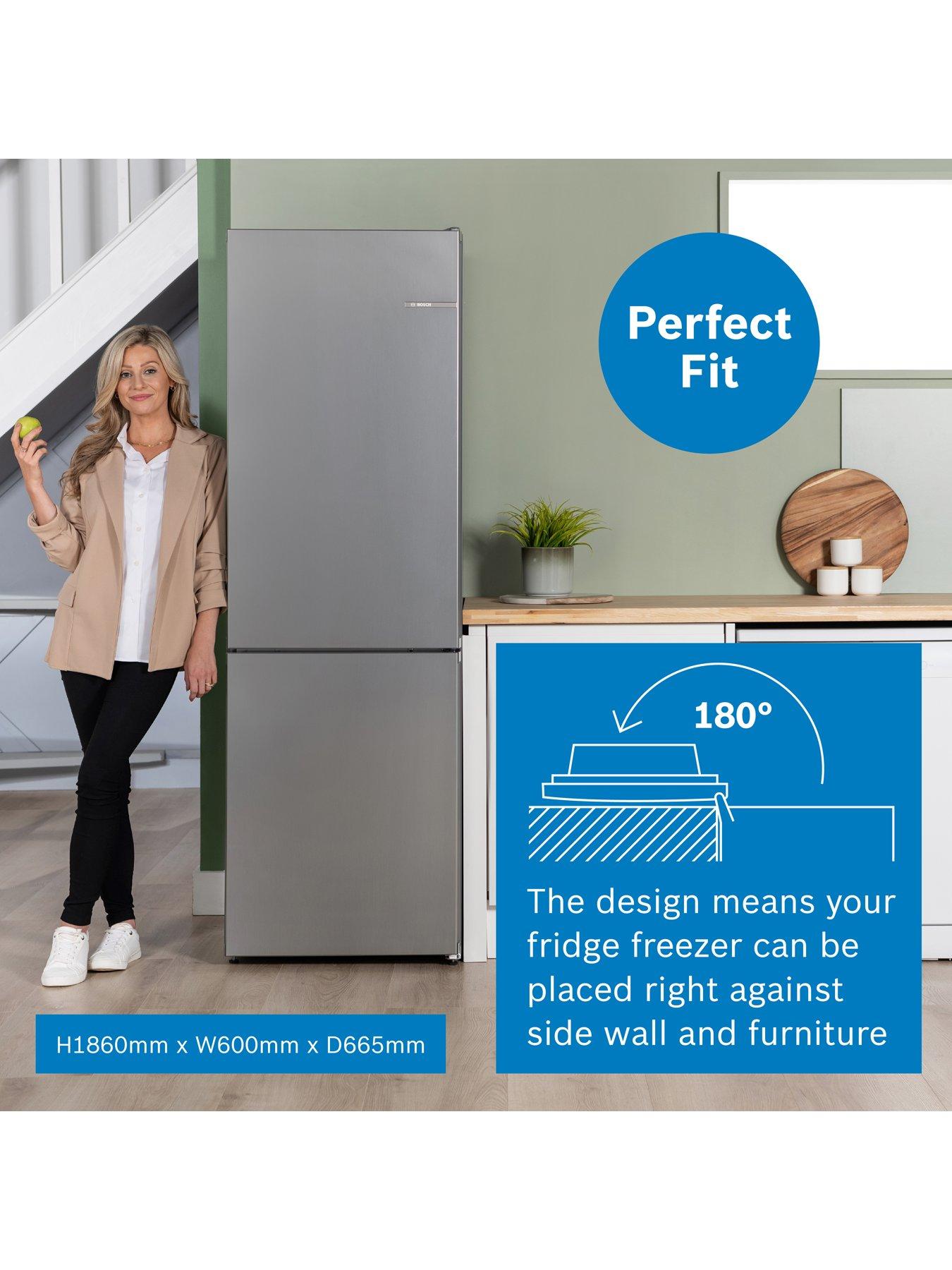  image of bosch-series-4-kgn362ldfg-6040-frost-free-60cm-wide-fridge-freezer-stainless-steel
